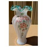 Large Vintage Signed FENTON Hand painted Family Signature Series Vase