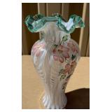 Large Vintage Signed FENTON Hand painted Family Signature Series Vase