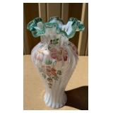 Large Vintage Signed FENTON Hand painted Family Signature Series Vase
