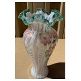 Large Vintage Signed FENTON Hand painted Family Signature Series Vase