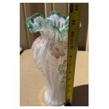 Large Vintage Signed FENTON Hand painted Family Signature Series Vase