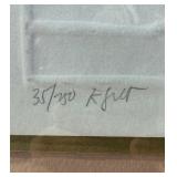 Framed Signed Embossed Bird / Crane Artwork