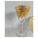 Gorgeous Antique SALVIATI Gold Decorated Plate & Goblet
