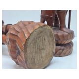 Pair of LARGE & Wonderful Filipino Hand Carved Wood Figures - Igorot Hunter & Tribeswoman - Approx 30"