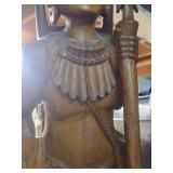 Pair of LARGE & Wonderful Filipino Hand Carved Wood Figures - Igorot Hunter & Tribeswoman - Approx 30"