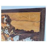 2 Vintage Inlaid India Wood Artworks
