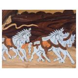 2 Vintage Inlaid India Wood Artworks