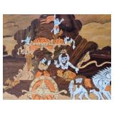 2 Vintage Inlaid India Wood Artworks