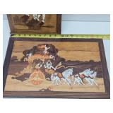 2 Vintage Inlaid India Wood Artworks