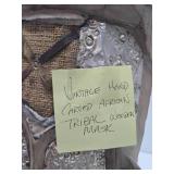 Vintage Carved Wood & Metal African Tribal Mask