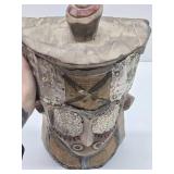 Vintage Carved Wood & Metal African Tribal Mask