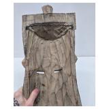 Vintage Carved Wood & Metal African Tribal Mask