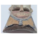 Vintage Carved Wood & Metal African Tribal Mask
