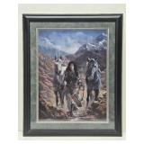 Framed Signed Numbered Native American Print - Penny Anne Cross - "The Bounty Hunter"