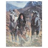 Framed Signed Numbered Native American Print - Penny Anne Cross - "The Bounty Hunter"