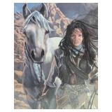 Framed Signed Numbered Native American Print - Penny Anne Cross - "The Bounty Hunter"