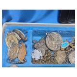 Vintage Jewelry Box Full of Cristian Jewelry Crosses etc - Including Sterling Silver