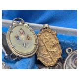 Vintage Jewelry Box Full of Cristian Jewelry Crosses etc - Including Sterling Silver