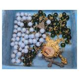 Vintage Jewelry Box Full of Cristian Jewelry Crosses etc - Including Sterling Silver