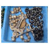 Vintage Jewelry Box Full of Cristian Jewelry Crosses etc - Including Sterling Silver