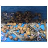 Vintage Jewelry Box Full of Cristian Jewelry Crosses etc - Including Sterling Silver