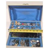 Vintage Jewelry Box Full of Cristian Jewelry Crosses etc - Including Sterling Silver