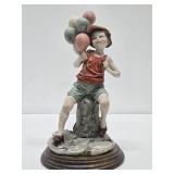 Signed Giuseppe Armani Sculpture - "Boy with Balloons" - Made in Italy
