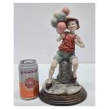 Signed Giuseppe Armani Sculpture - "Boy with Balloons" - Made in Italy