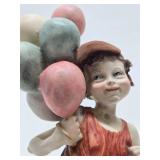 Signed Giuseppe Armani Sculpture - "Boy with Balloons" - Made in Italy