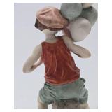 Signed Giuseppe Armani Sculpture - "Boy with Balloons" - Made in Italy