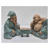 Vintage Porcelain Buddha & Old Wiseman Figurines