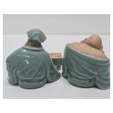 Vintage Porcelain Buddha & Old Wiseman Figurines