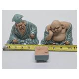 Vintage Porcelain Buddha & Old Wiseman Figurines