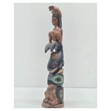 16" Vintage Alaskan Made Carved Wood Totem