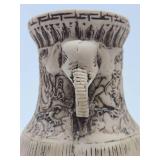 Vintage Oriental Relief Vase - 10"