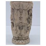 Vintage Oriental Relief Vase - 10"