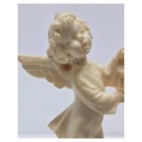2 Vintage Santini Angel / Cherub Sculptures on Marble Base
