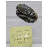 Vintage Hand Carved Green Hardstone Carved Scarab