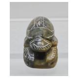 Vintage Hand Carved Green Hardstone Carved Scarab
