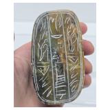 Vintage Hand Carved Green Hardstone Carved Scarab