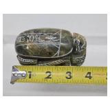 Vintage Hand Carved Green Hardstone Carved Scarab