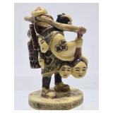 Signed Vintage Japanese Faux Ivory Figure - 3.75"
