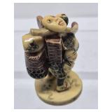 Signed Vintage Japanese Faux Ivory Figure - 3.75"