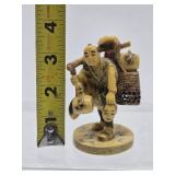 Signed Vintage Japanese Faux Ivory Figure - 3.75"
