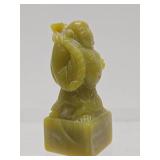 Vintage Carved Chinese Gren Stone Buddha Seal