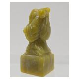 Vintage Carved Chinese Gren Stone Buddha Seal