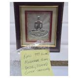 Framed .999 Silver Mahavira Swami Artwork