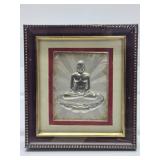 Framed .999 Silver Mahavira Swami Artwork
