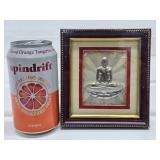 Framed .999 Silver Mahavira Swami Artwork