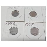 Lotof 16 US Indian Head Pennies Between 1864-1907